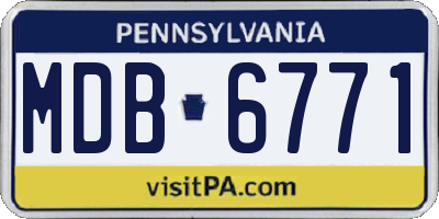 PA license plate MDB6771