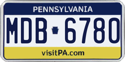 PA license plate MDB6780