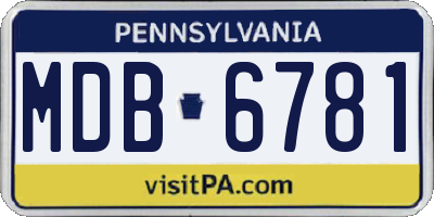 PA license plate MDB6781