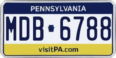 PA license plate MDB6788