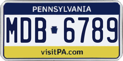 PA license plate MDB6789