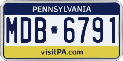 PA license plate MDB6791