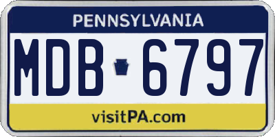 PA license plate MDB6797
