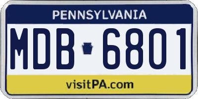 PA license plate MDB6801