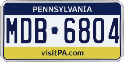 PA license plate MDB6804