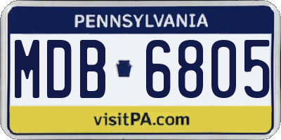 PA license plate MDB6805