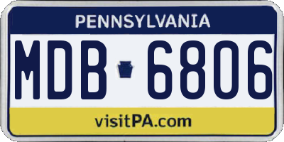 PA license plate MDB6806