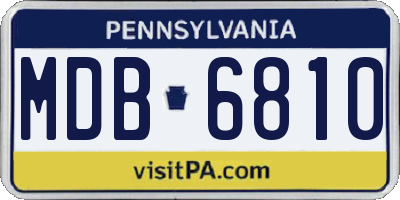 PA license plate MDB6810