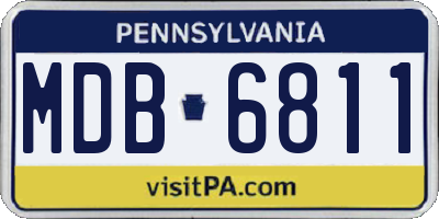 PA license plate MDB6811