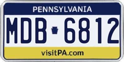 PA license plate MDB6812