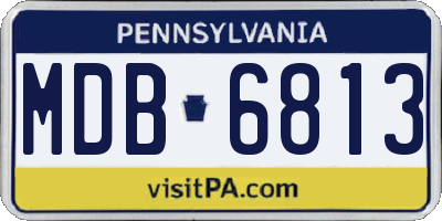 PA license plate MDB6813