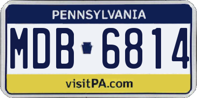 PA license plate MDB6814