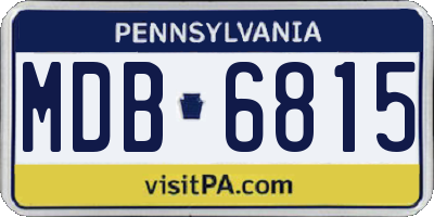 PA license plate MDB6815