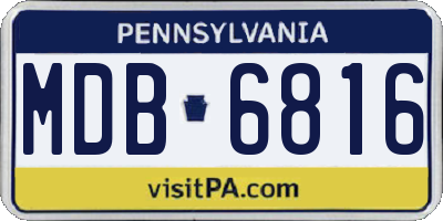 PA license plate MDB6816