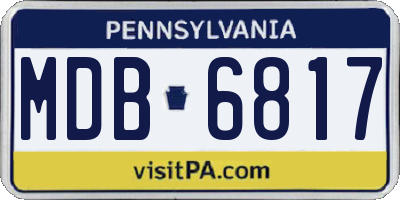 PA license plate MDB6817