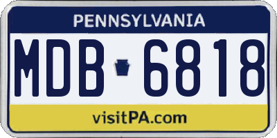 PA license plate MDB6818