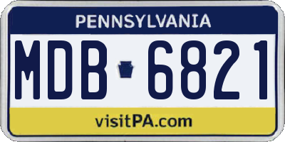 PA license plate MDB6821