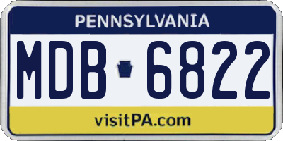 PA license plate MDB6822