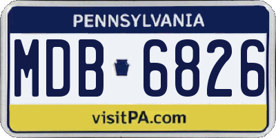 PA license plate MDB6826