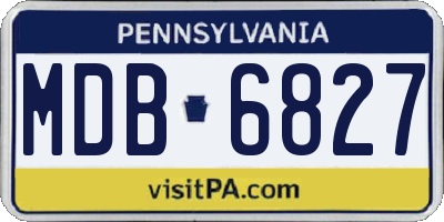 PA license plate MDB6827