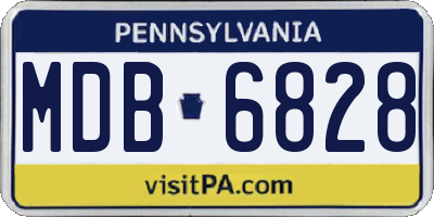 PA license plate MDB6828