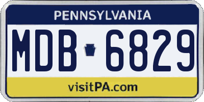 PA license plate MDB6829