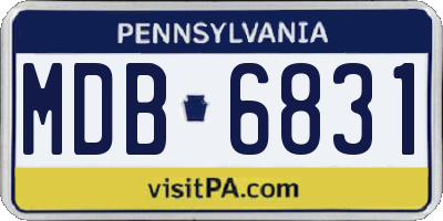 PA license plate MDB6831