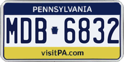 PA license plate MDB6832