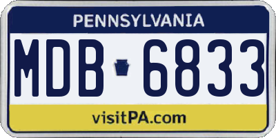 PA license plate MDB6833
