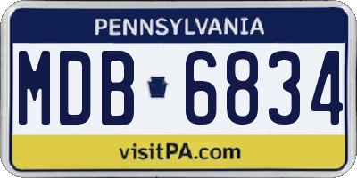 PA license plate MDB6834