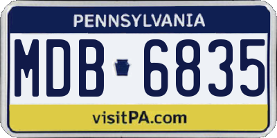 PA license plate MDB6835