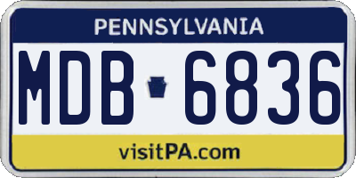 PA license plate MDB6836