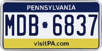 PA license plate MDB6837