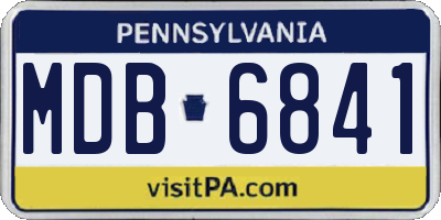 PA license plate MDB6841