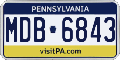 PA license plate MDB6843