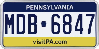 PA license plate MDB6847