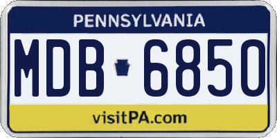 PA license plate MDB6850