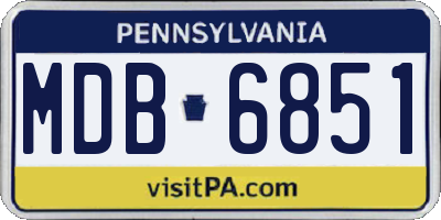 PA license plate MDB6851