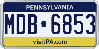 PA license plate MDB6853