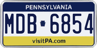 PA license plate MDB6854