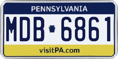 PA license plate MDB6861