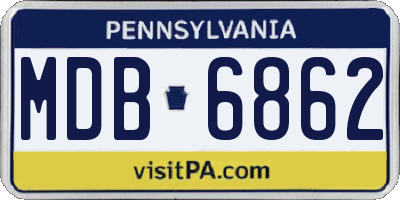 PA license plate MDB6862