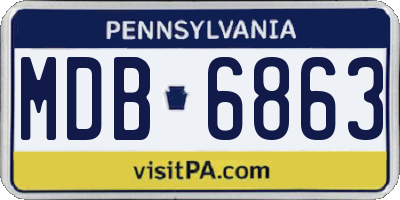 PA license plate MDB6863