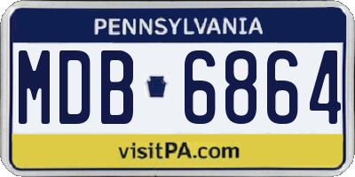PA license plate MDB6864