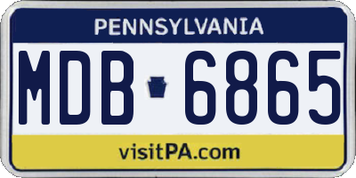 PA license plate MDB6865