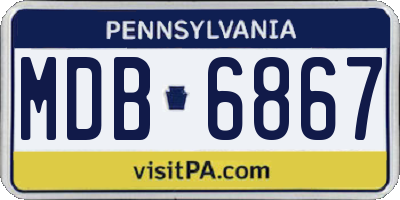 PA license plate MDB6867
