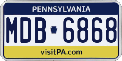 PA license plate MDB6868