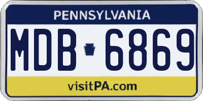 PA license plate MDB6869