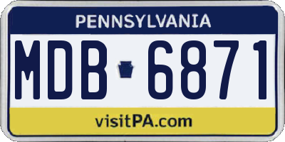 PA license plate MDB6871