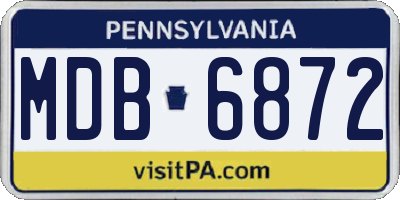 PA license plate MDB6872